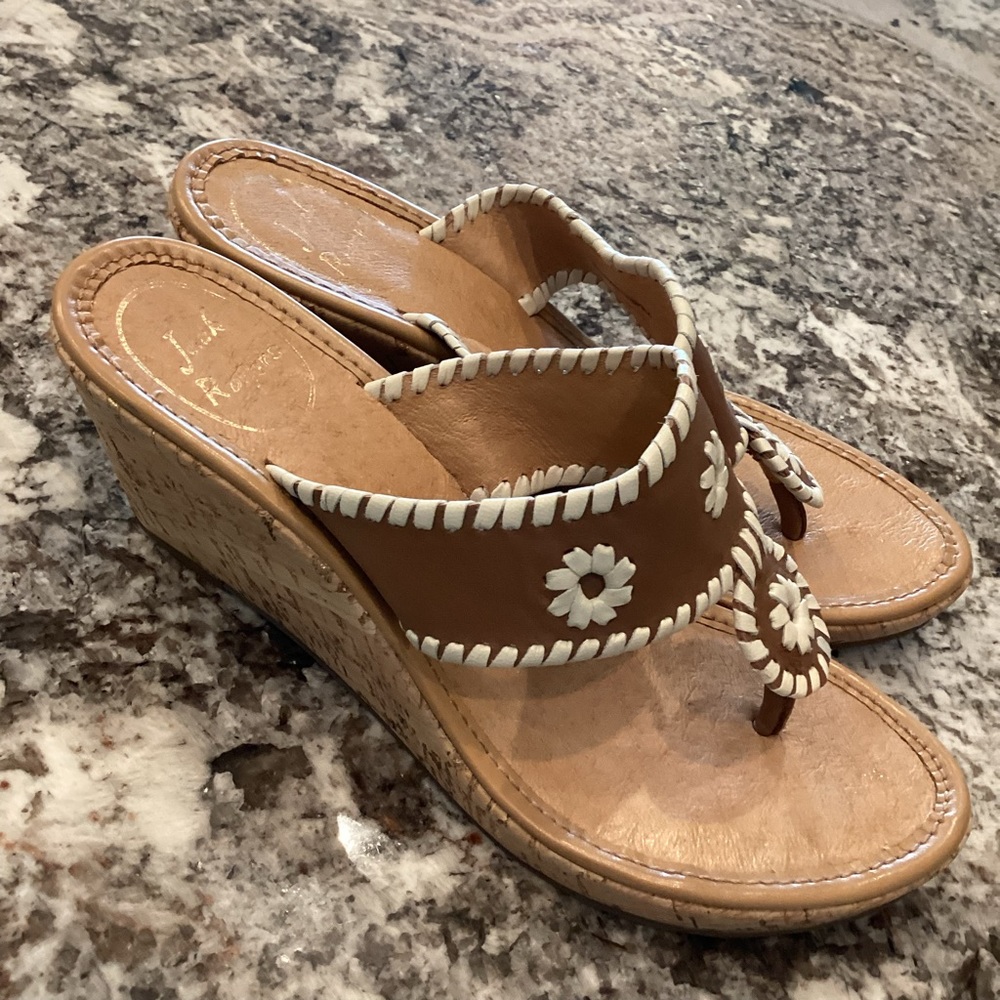 Jack Rodgers cork wedge sandals